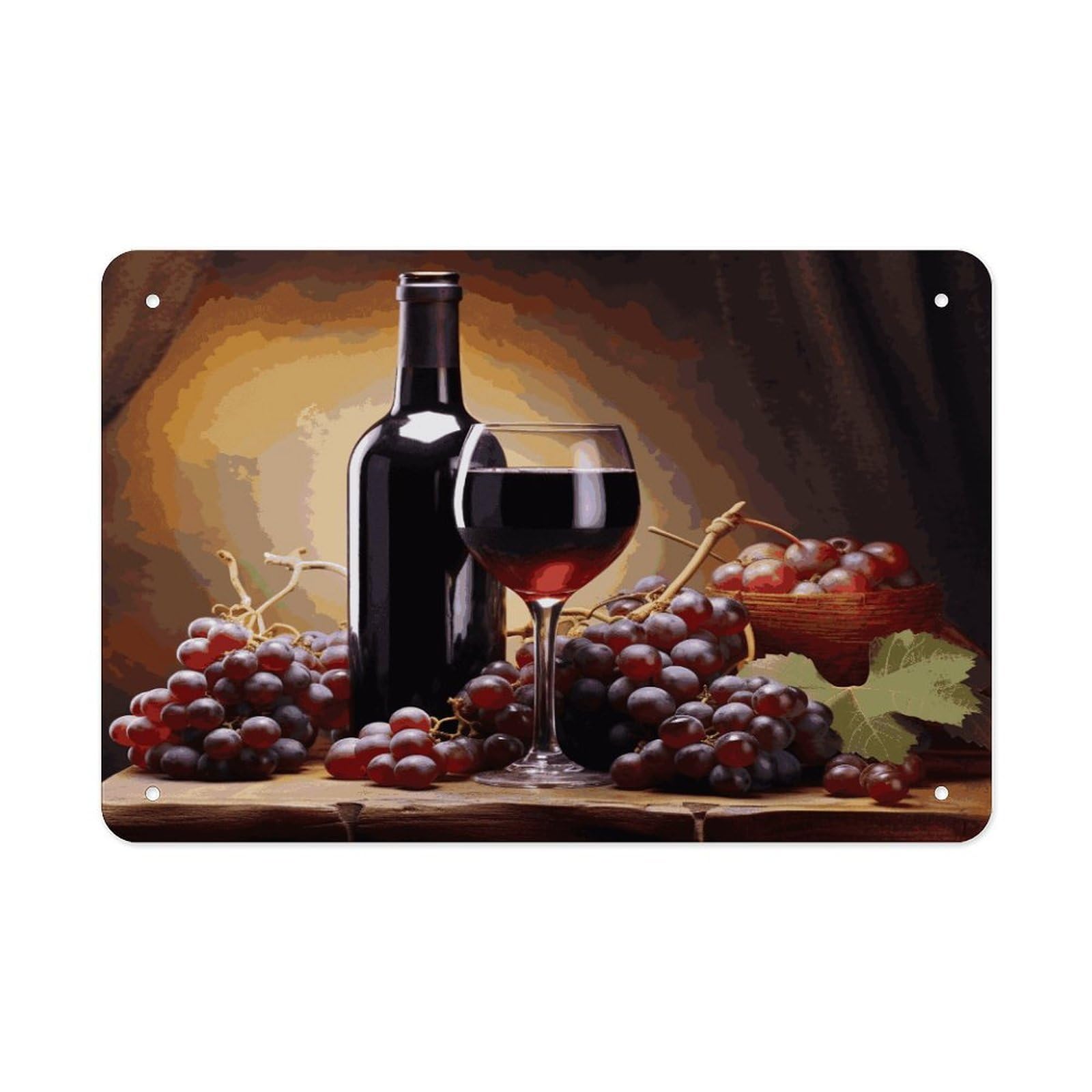 Grape Wine Metal Signs Wall Art Tin Sign