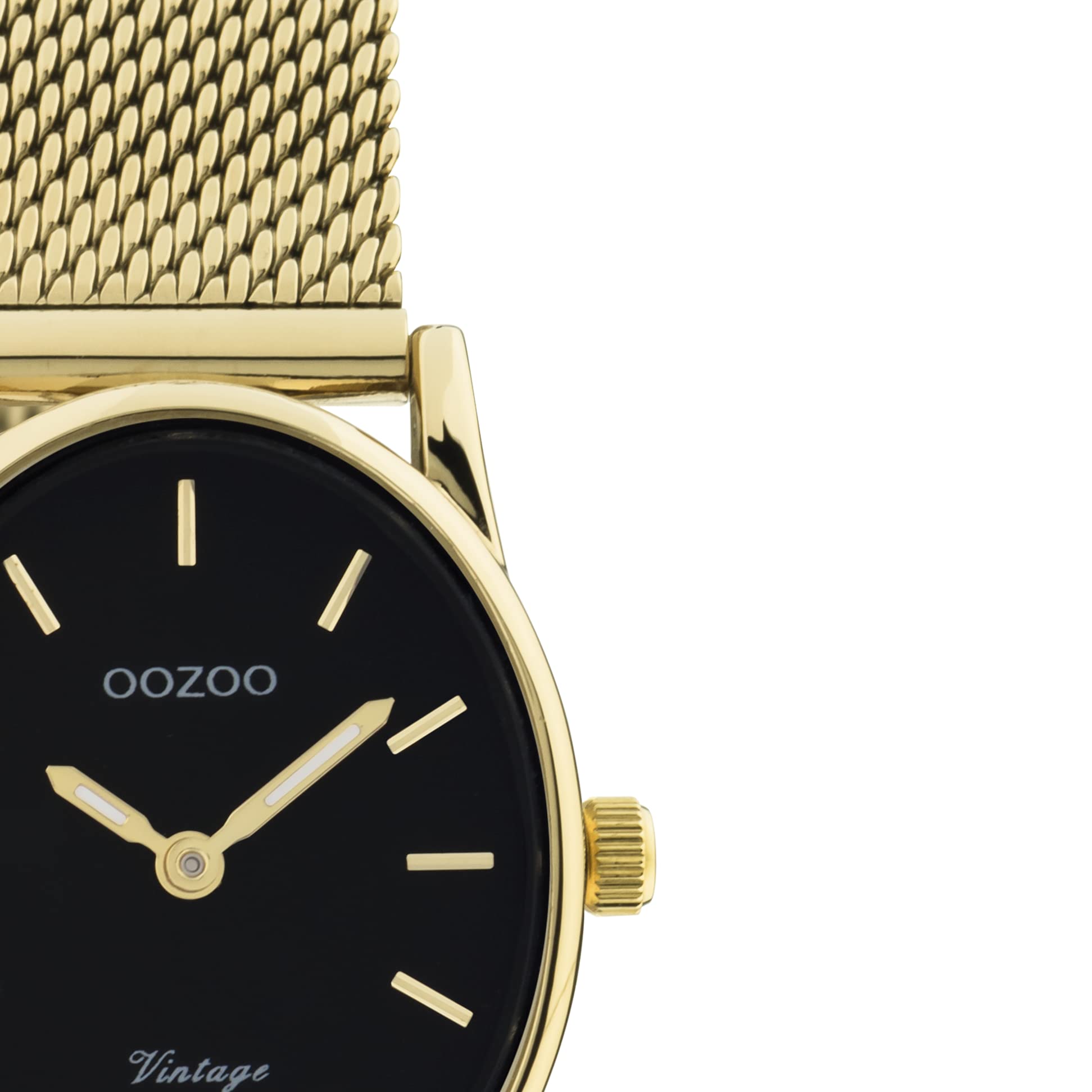 Oozoo Orologio vintage da donna – Orologio da polso da donna con cinturino in rete metallica da 14 mm – analogico da donna in ovale
