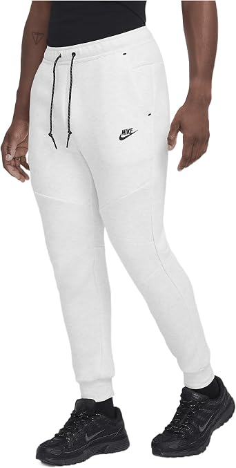 Nike Tech Mens Fleece Joggers HV0959-051, Birch Heather/Black Size Small