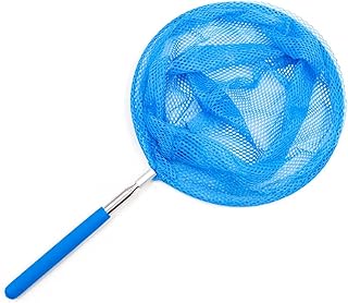 Pool Leaf Skimmer Pool Landing Net, Pool Leaf Mesh Retractable Skimmer with Handle, Round or Square Pool Net, for Cleaning Swimming Pool, Garden Pond, Whirlpool and Spa