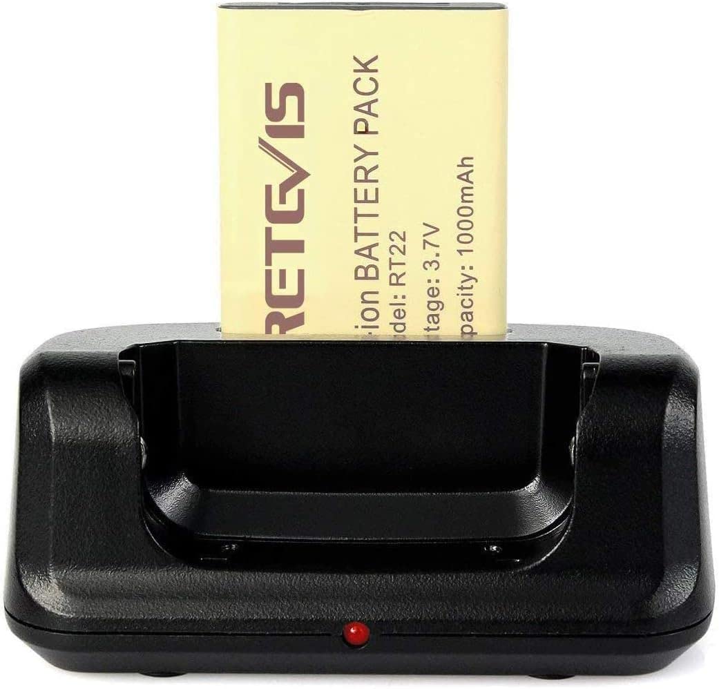 Retevis RT27 Caricabatterie per Ricetrasmittente, Base di Ricarica Originale con USB, Compatto e Resistente, Compatibile con RT27, per Uso Aziendale, Nero (1 Pezzo