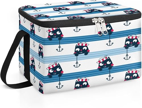 Miniatura 2 de Lindos anclajes de animales de dibujos animados, bolsa de almuerzo con aislamiento térmico para mujeres, bolsa de almuerzo cuadrada para adultos y