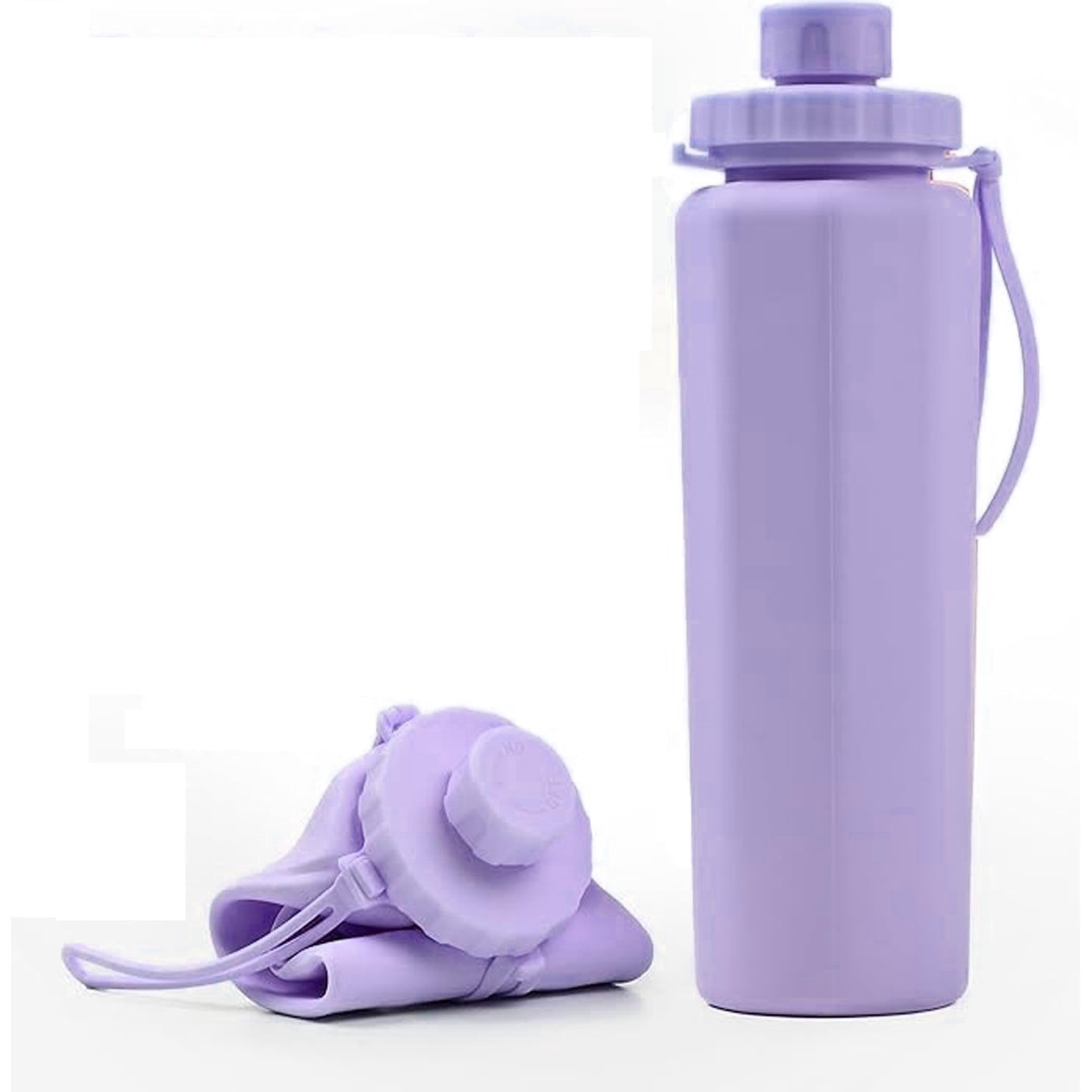 Brain Freezer Silicone Sipper Bottle for Kids Silicone Collapsible Water Bottle for Home, office, Gym, Trekking, Fancy Stylish Water Bottle for Girls (Purple)-image-49