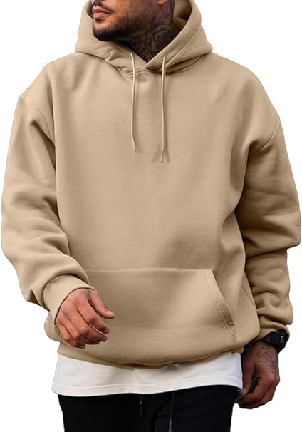 JMIERR Mens Casual Cotton Hooded Collar Drawstring Hoodies Pullover Sweatshirts Casual Long Sleeve Shirts