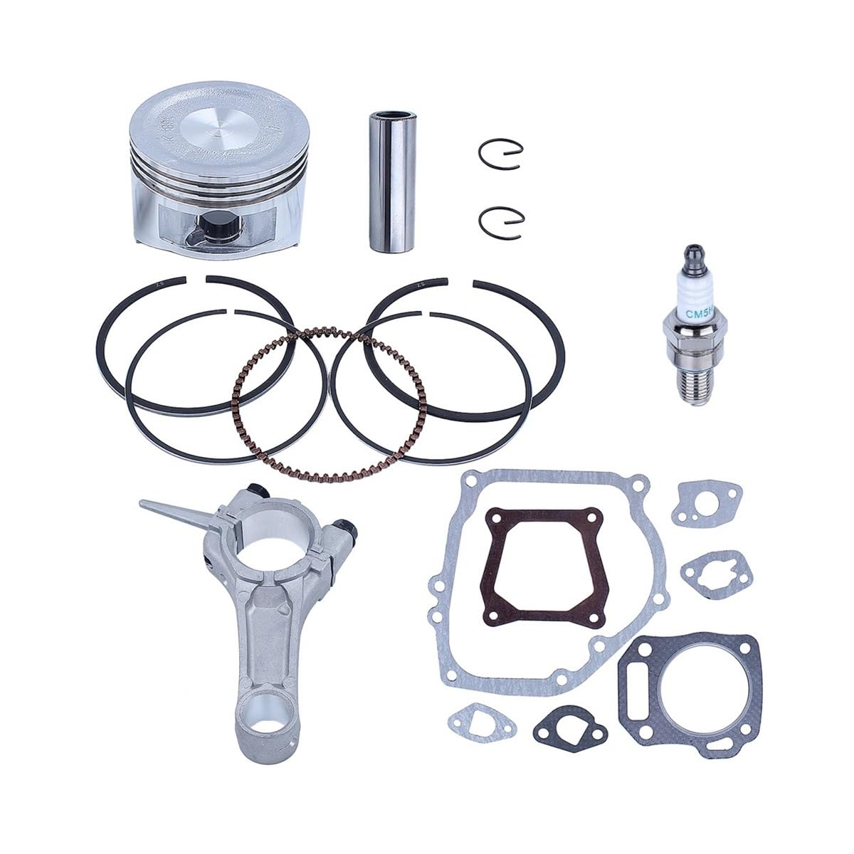 Compatible con el Kit Completo de Juntas de Anillo de pistón de biela de Repuesto de cortacésped de Motor GX160 6.5P de 68 mm(3)