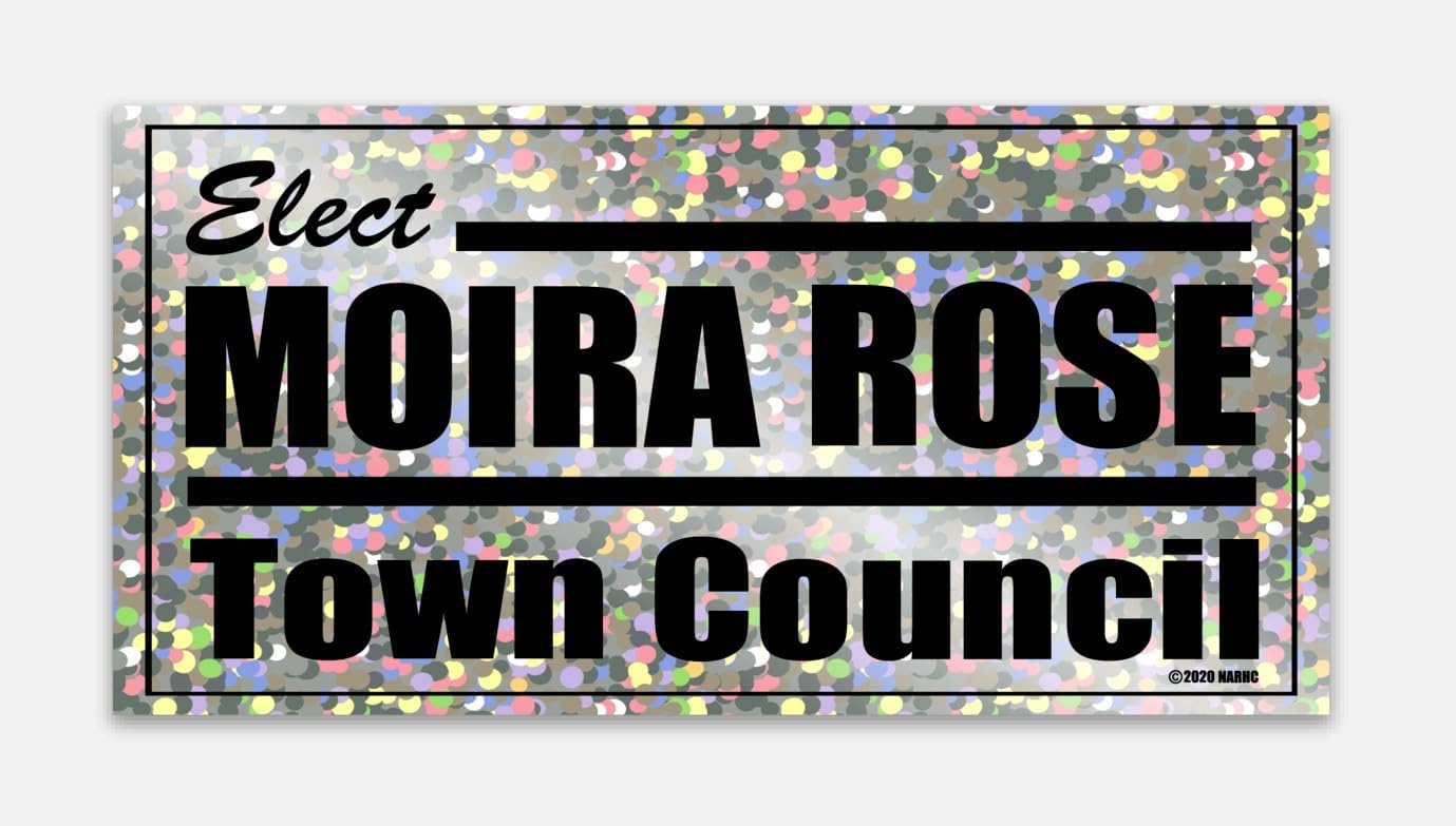Schitt Swag Moira Town Council GLITTER Sticker, 4" by 2