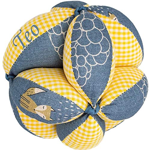 Borda y más Pelota Montessori Personalizada de Tela para bebé (Fox)