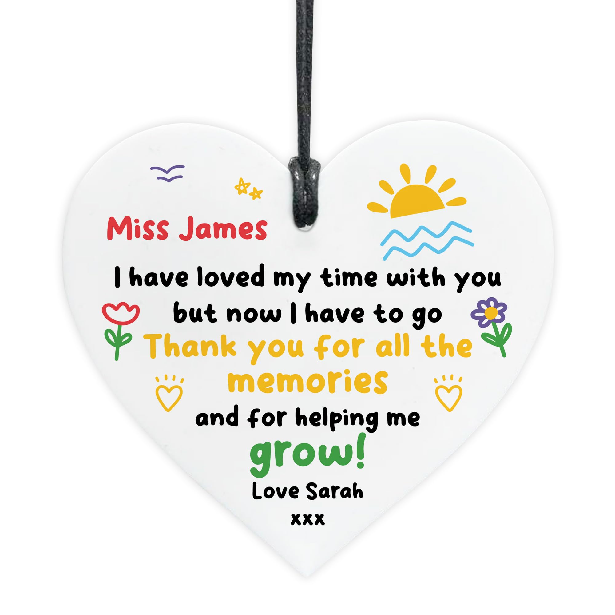 Red Ocean Gift For Teacher Nursery Teacher Heart Plaque Personalised Thank You Gift For Teaching Assistant Nursery Gifts Leaving School Present