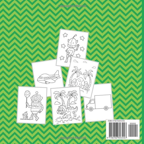 New Brother Coloring Book: Colouring Book For Kids 2-6 Ages | Dinosaurs, Robots, Monsters and Vehicles | I Am Going To Be A Big Brother Book | Cute Gift Idea For Toddlers From New Baby image 3