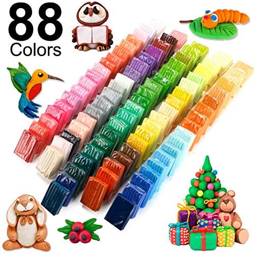 Polymer Clay 88 Colors, ESANDA Modeling Clay for Kids DIY Starter Kits, Oven Baked Model Clay with Sculpting Tools, Non-Toxic, Non-Sticky, Ideal Gift for Children and Artists 3 61wZEFQifCL. AC