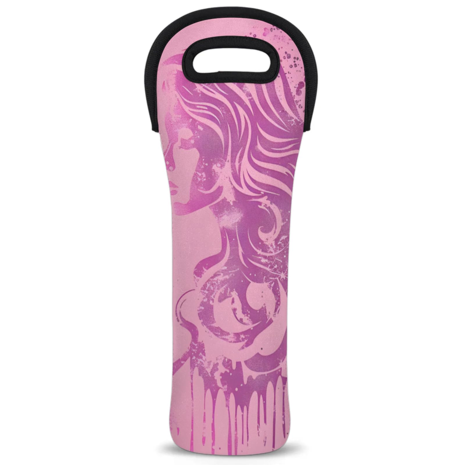 Neoprene Wine Tote Carrier Bag for Wine,Water, Champagne, Beer, Baby Bottles 15.6 x 5.1 Inches, Protective Wine Bag,Girl