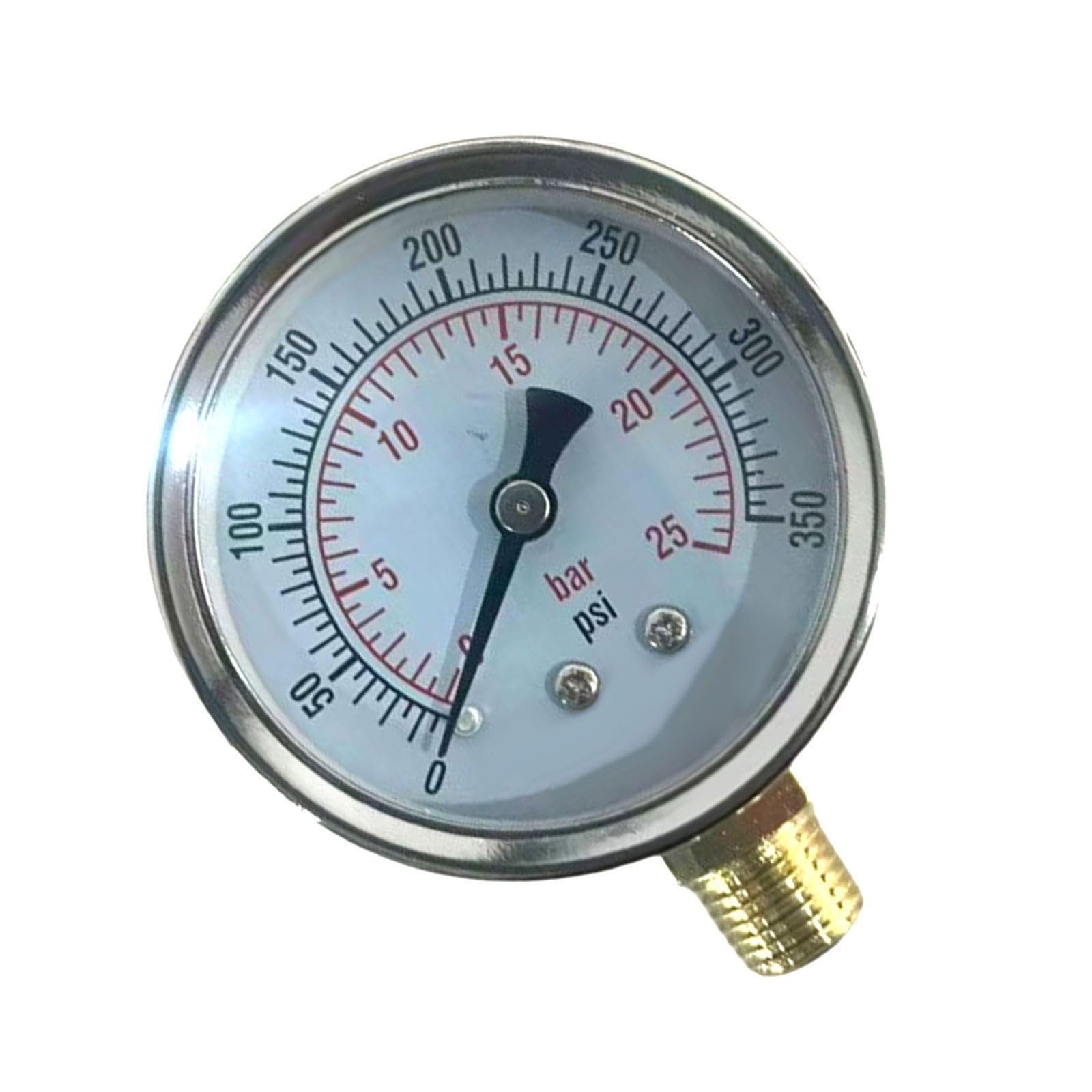 Aqvjd 0 To 25Bar Pressure Gauge Metal Construction For Accurate Water And Air Pressure Measurement In Industrial And Home Measurement Device