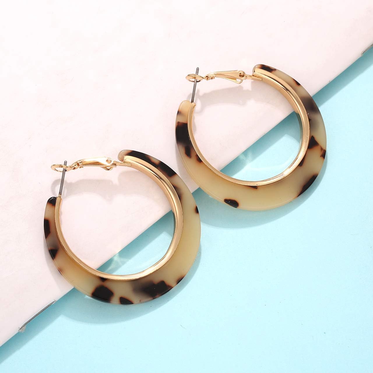 Acrylic Hoop Earrings for Women Resin Floral Earring Spring Summer Earrings Beach Jewelry Statement Fashion Accessories image 4