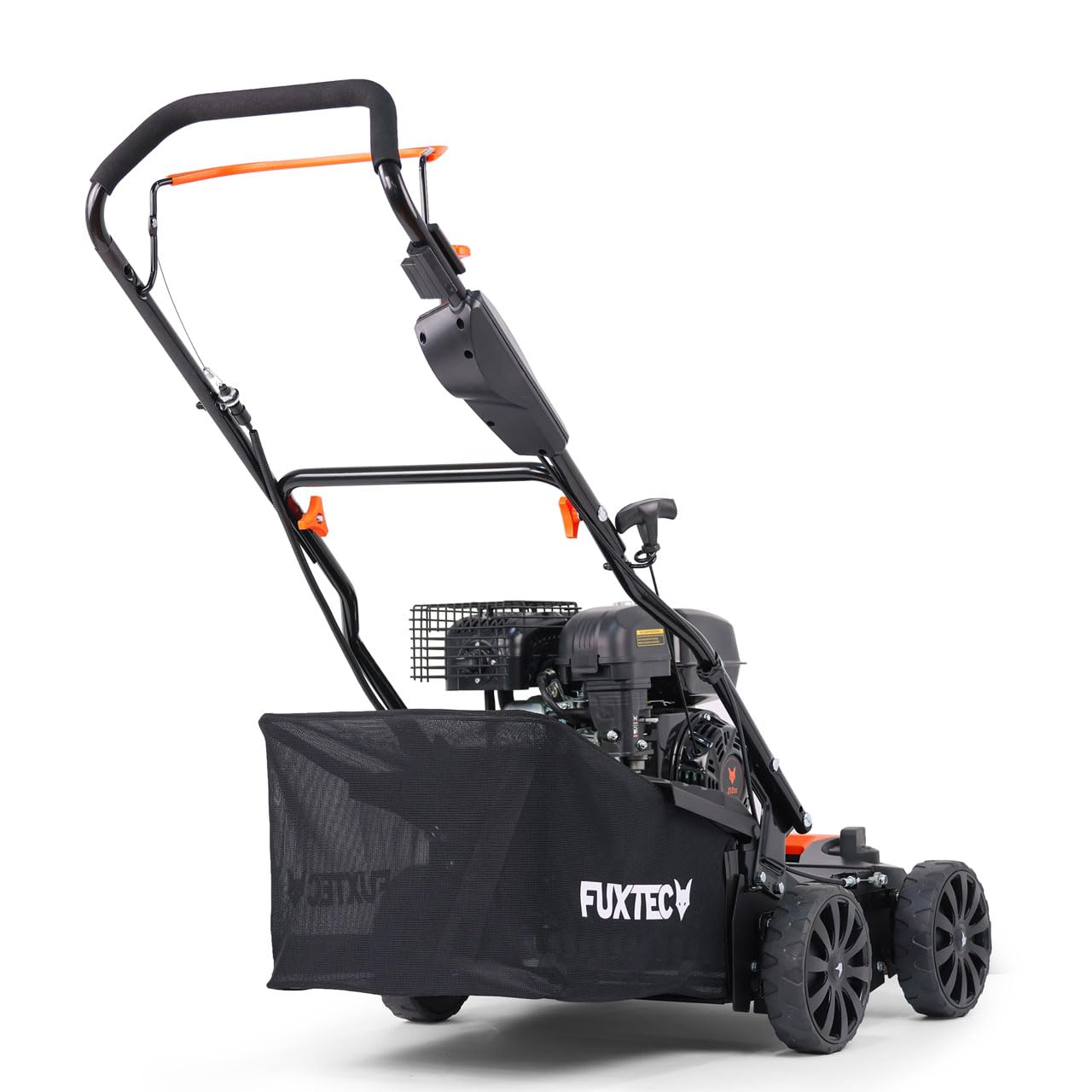 FUXTEC Escarificador Aireador de Gasolina 3 en 1 FX-BV240 Motor 4 tiempos 4,1 kW, rodillo con 18 cuchillas y 24 púas de resorte, asa de transporte y recolector de 45 L