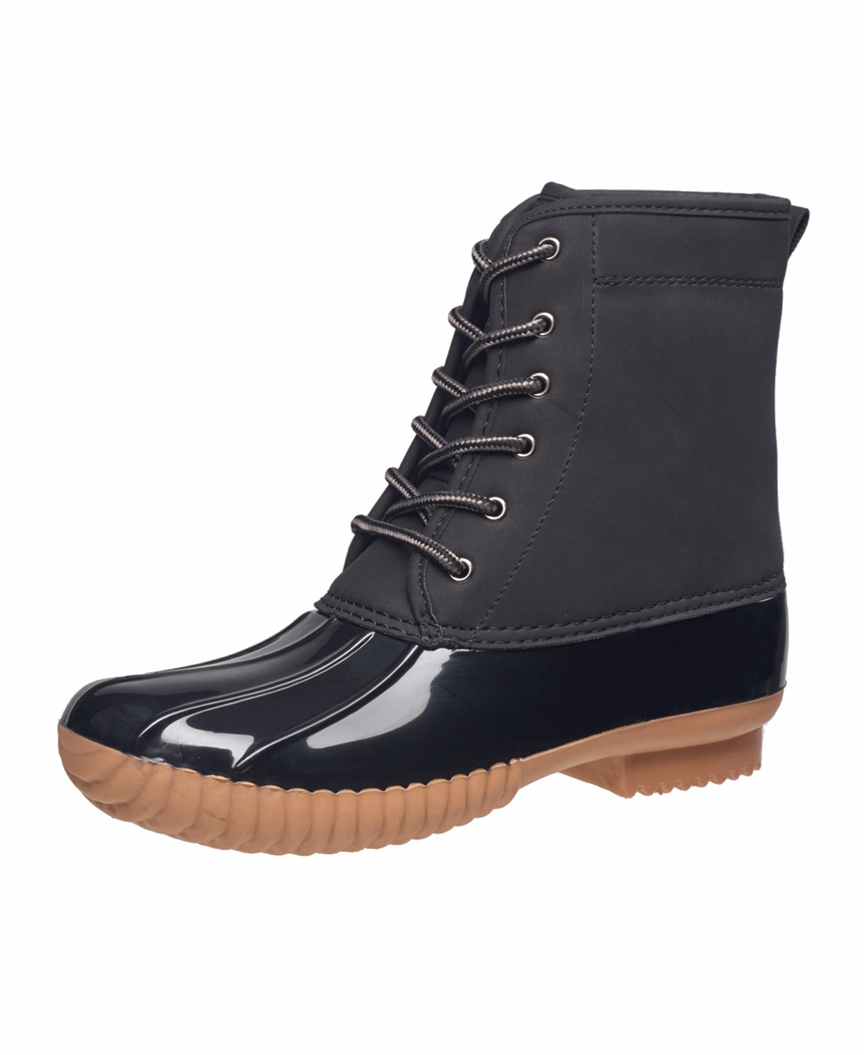 C&C CaliforniaWomen's Winter Duck Boots Fall Ankle Booties Hunter Winter Shoes Womens Lace-up Outdoor Fashion Rain Snow Waterproof Boots for Women