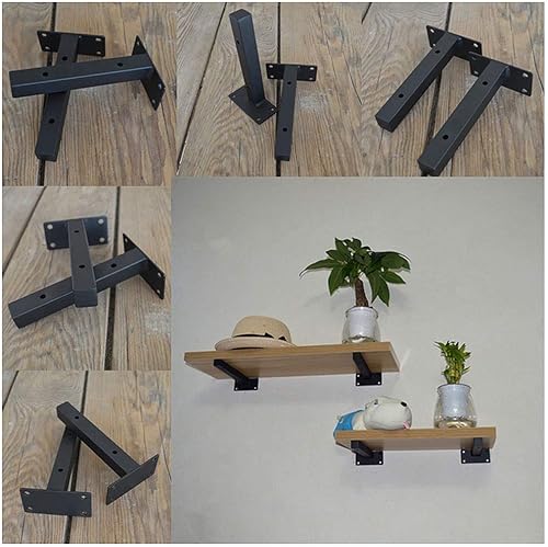 Miniatura 6 de Y&J - Soporte de estante oculto para estanterías (2 unidades), color negro