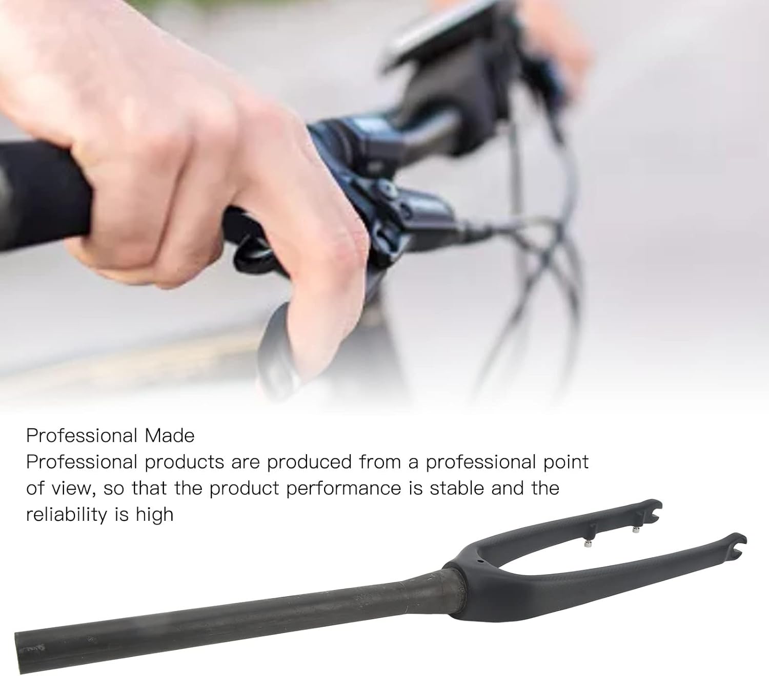 Lightweight Carbon Rigid Bicycle Front Fork 20" 406mm - Flat Brake Compatible, Ideal Folding & Motocross