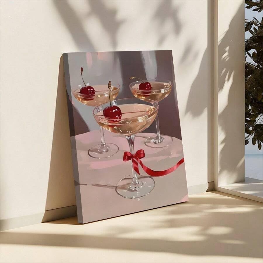 Impression sur toile cocktail de cerises pour un bureau moderne - 3
