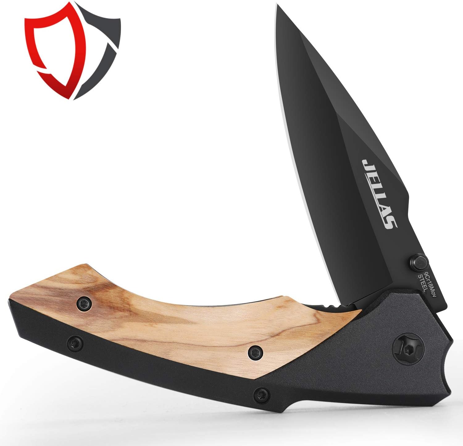 Pocket Folding Knife Bearing Knives with Safety Liner Lock for Men with Olive Wood Handle for Camping Hunting Survival Indoor and Outdoor Activities, Best Unique Gifts for Men and Woman, KN02-SD