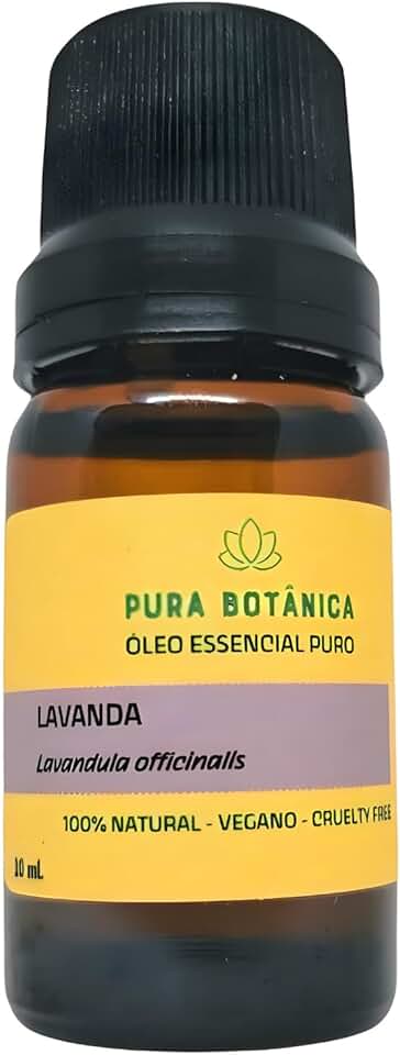 Óleo Essencial de Lavanda Francesa 10ml – 100% Puro Pura Botânica para Aromaterapia, Relaxamento, Sono Tranquilo, Aroma Floral e Bem-Estar Natural