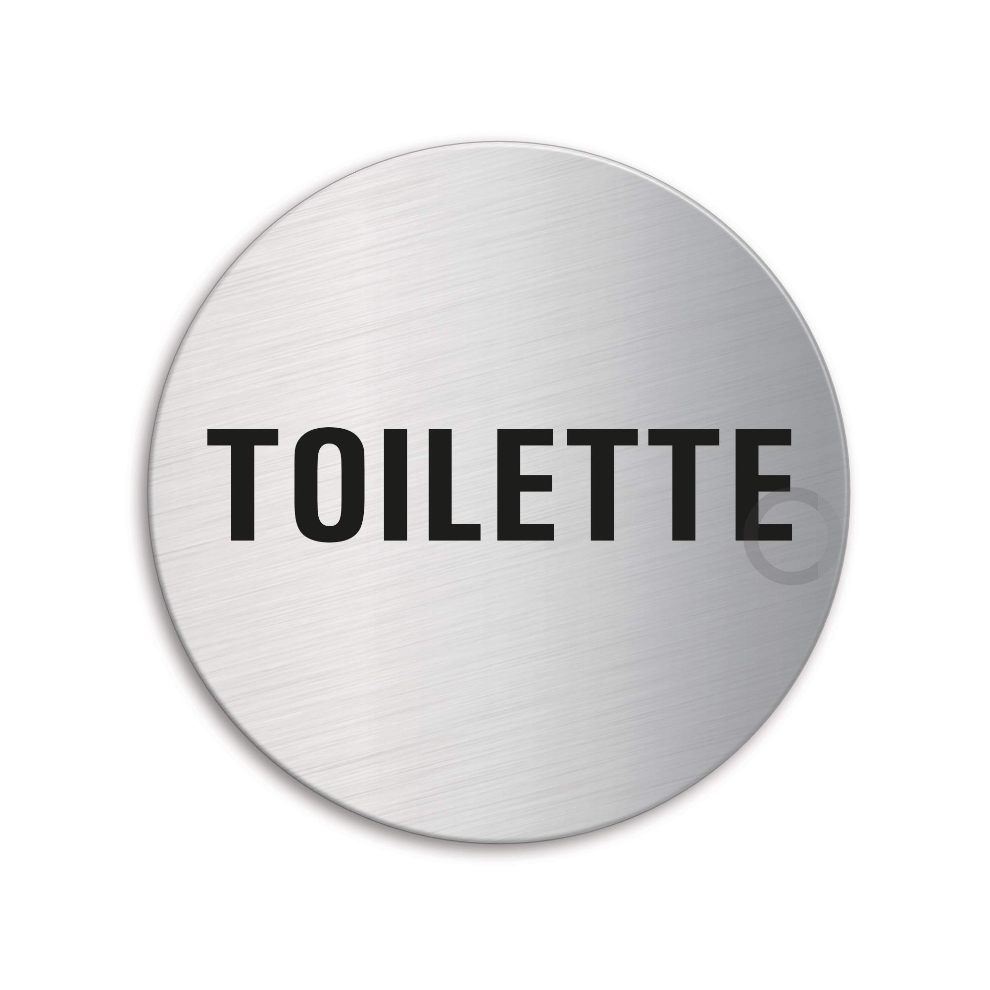 Ofform Cartello WC In Acciaio Inox – Targhetta Autoadesiva Ø 75 Mm, Made In Germany, Design Originale No.8480 - 3