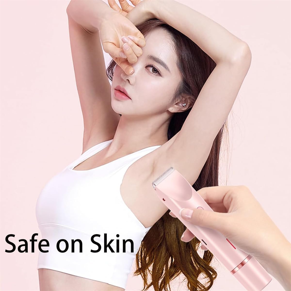 Rasoio elettrico a doppia testa 2 in 1, rasoio elettrico per bikini, IPX7, impermeabile, ricaricabile, per corpo, viso, uso bagnato e asciutto