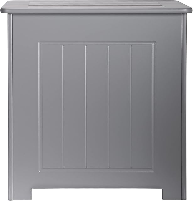 iTrend Bathroom Storage Cabinet - Large Wood Laundry Storage Cabinet - Wooden Bathroom Box - Multi Purpose - Light Grey