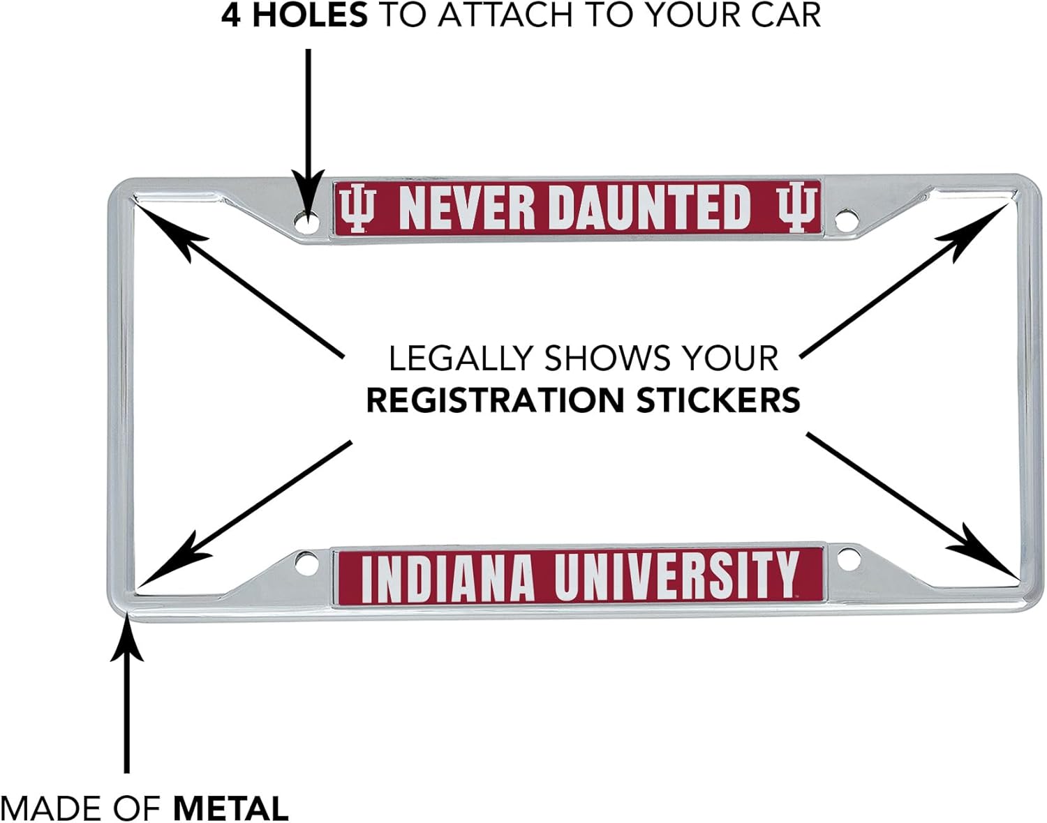 Desert Cactus Indiana University License Plate Frame Hoosiers Bloomington Holder for Front or Back of Car Metal Car Tag Holder Officially Licensed (Slogan 1) - Image 4