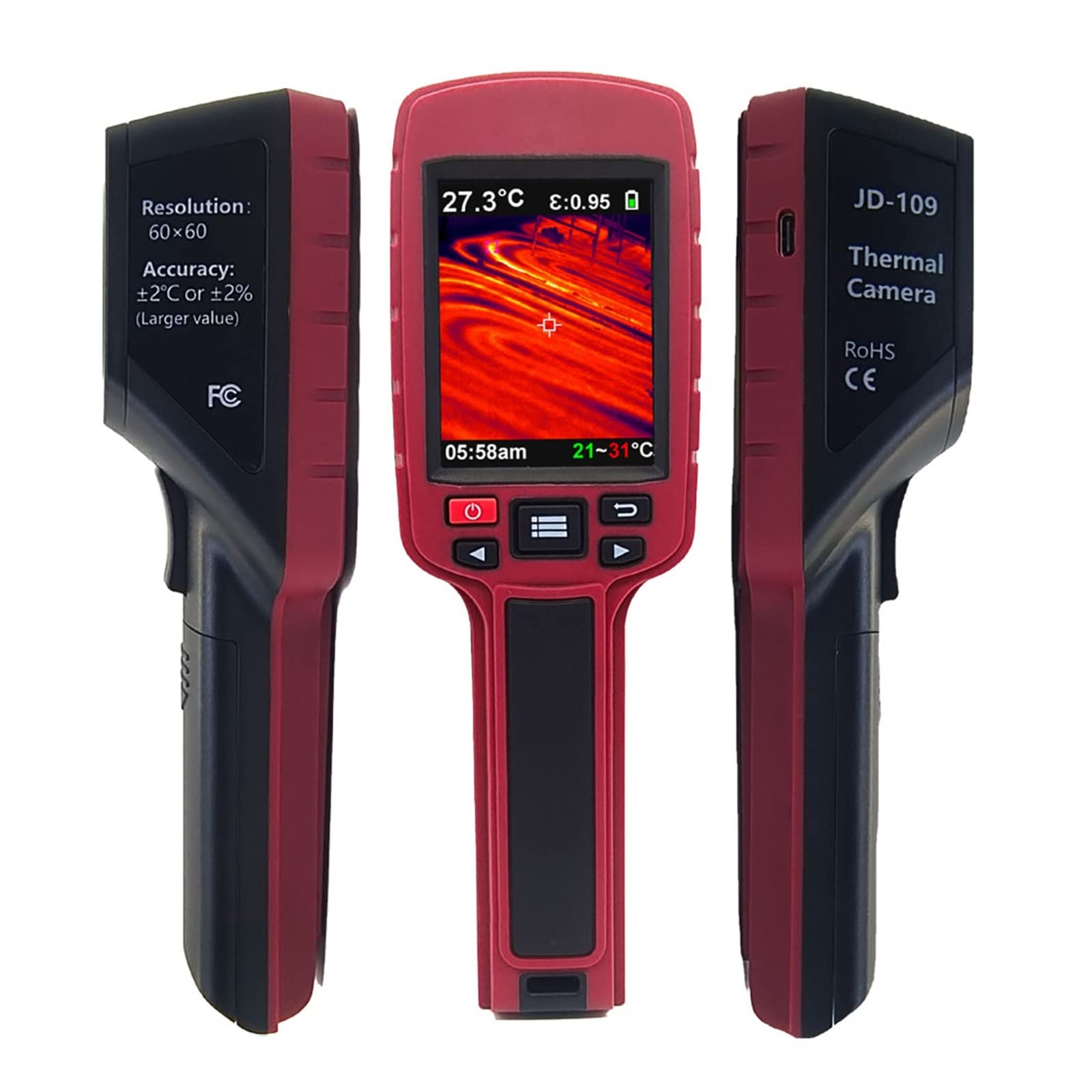 Cámara térmica -20 ℃ a 500 ℃ Cámara térmica infrarroja Cámara termográfica portátil Resolución LCD infrarroja Detección de Temperatura Industrial Diseño Compacto