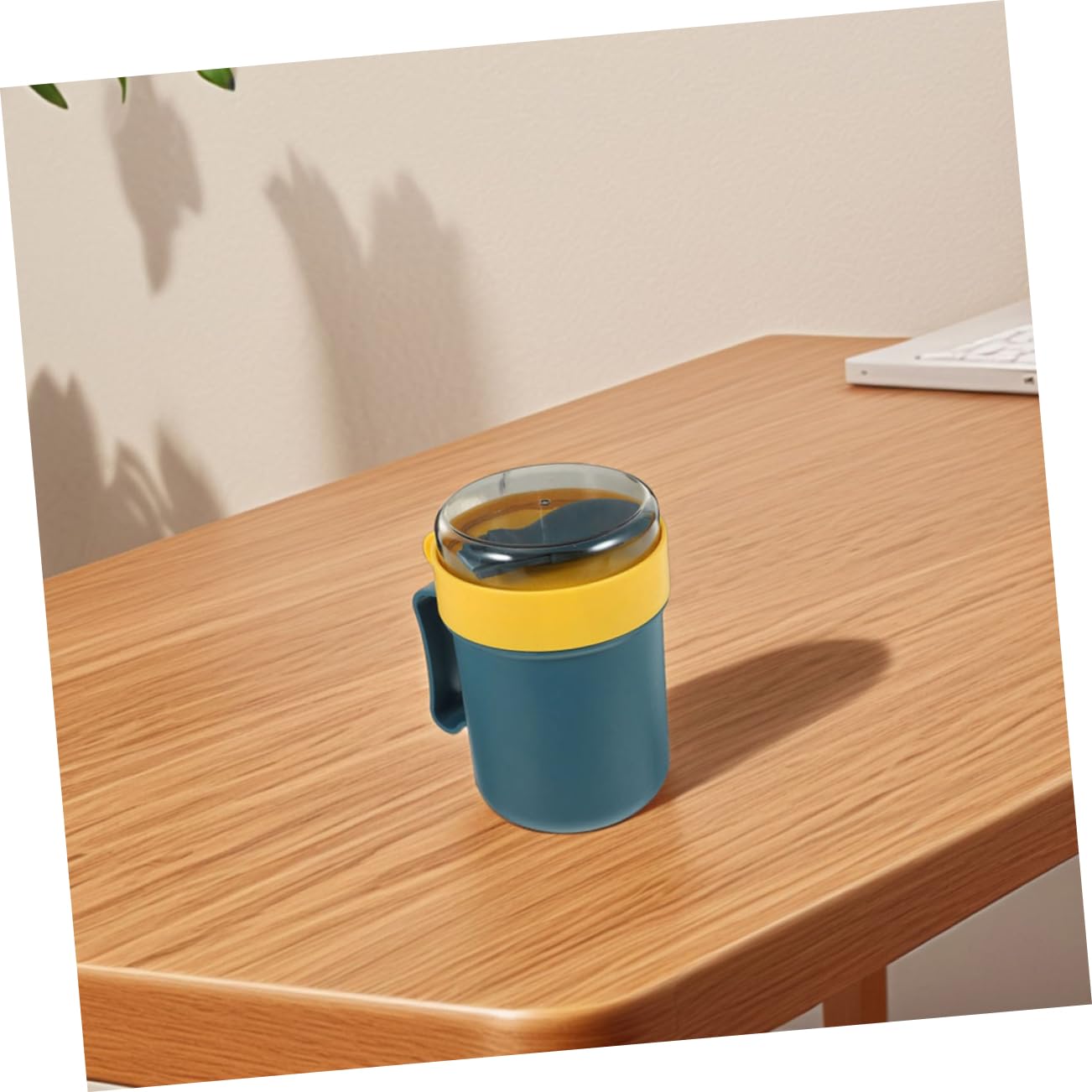 Ciotole da Zuppa con Coperchio e Cucchiaio, Contenitori per Alimenti Caldi da Viaggio, Tazze per Microonde 500ml, Set 3 Pezzi Colore Blu, Adatte per Zuppe, Cereali e Colazione