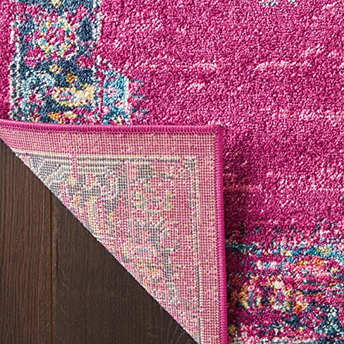 Nourison Passion Fuchsia 2'2" X 10' Area -Rug, Boho, Traditional, Easy -Cleaning, Non Shedding, Bed Room, Living Room, Hallway, (10' Runner) #TOP4