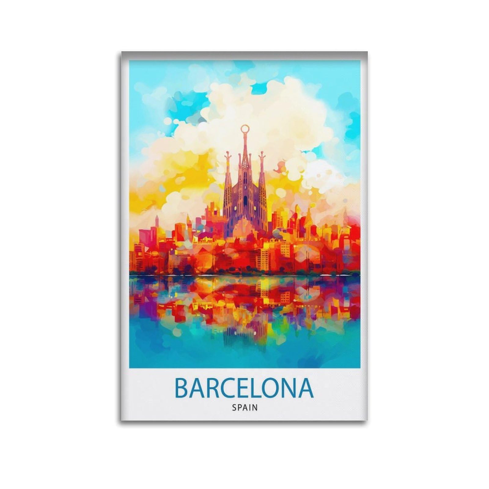 xiaoxiaoshen Barcelona Spain Travel Canvas Poster Wall Art Prints Room Aesthetic Murals Bedroom And Living Decorations 24x36inch(60x90cm)