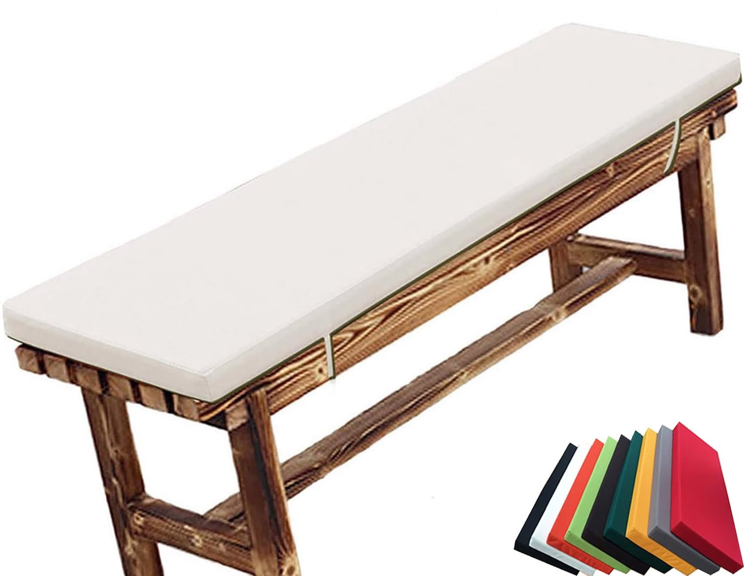 Coussin de Banc Extérieur Imperméable - 110/120/150/180 cm, 2/3/4 places, Coussin de Siège Meubles intérieur et Extérieur - Antidérapant & Amovible - Pour Jardin, Terrasse, Salon(H3,180x45x5cm)