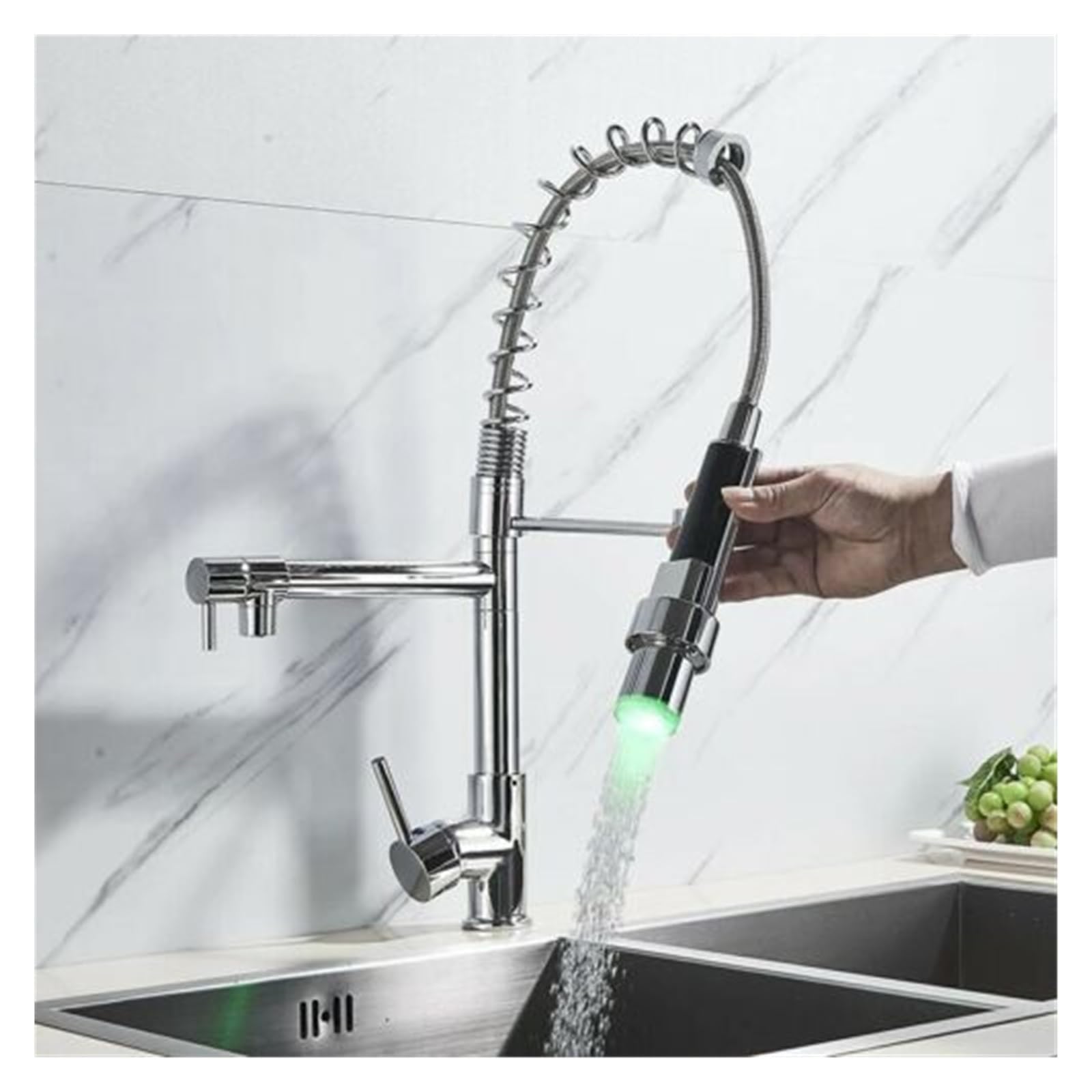 Robinet d'évier à ressort LED pour simplifier la préparation des repas en famille