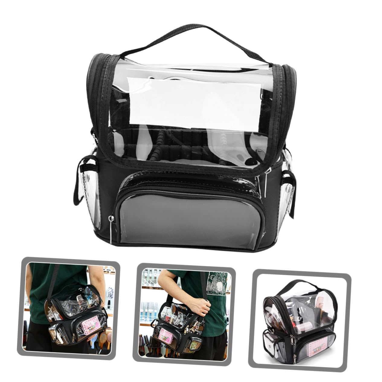 Healvian Borsa Trasparente per Attrezzi Organizer per Parrucchiere Custodia Viaggio Resistente per Clipper ed Accessori per Hairstylist e Barbershop