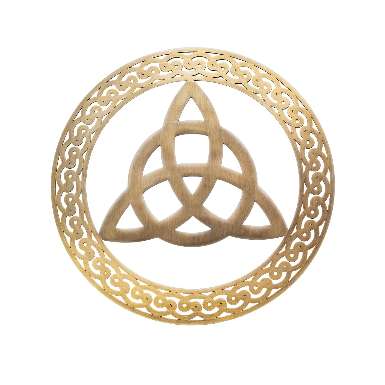 Exclusively Irish Trinity Knot Round-Shaped Wall Hang (Antique Brass), 30.5L x 30.5W cm