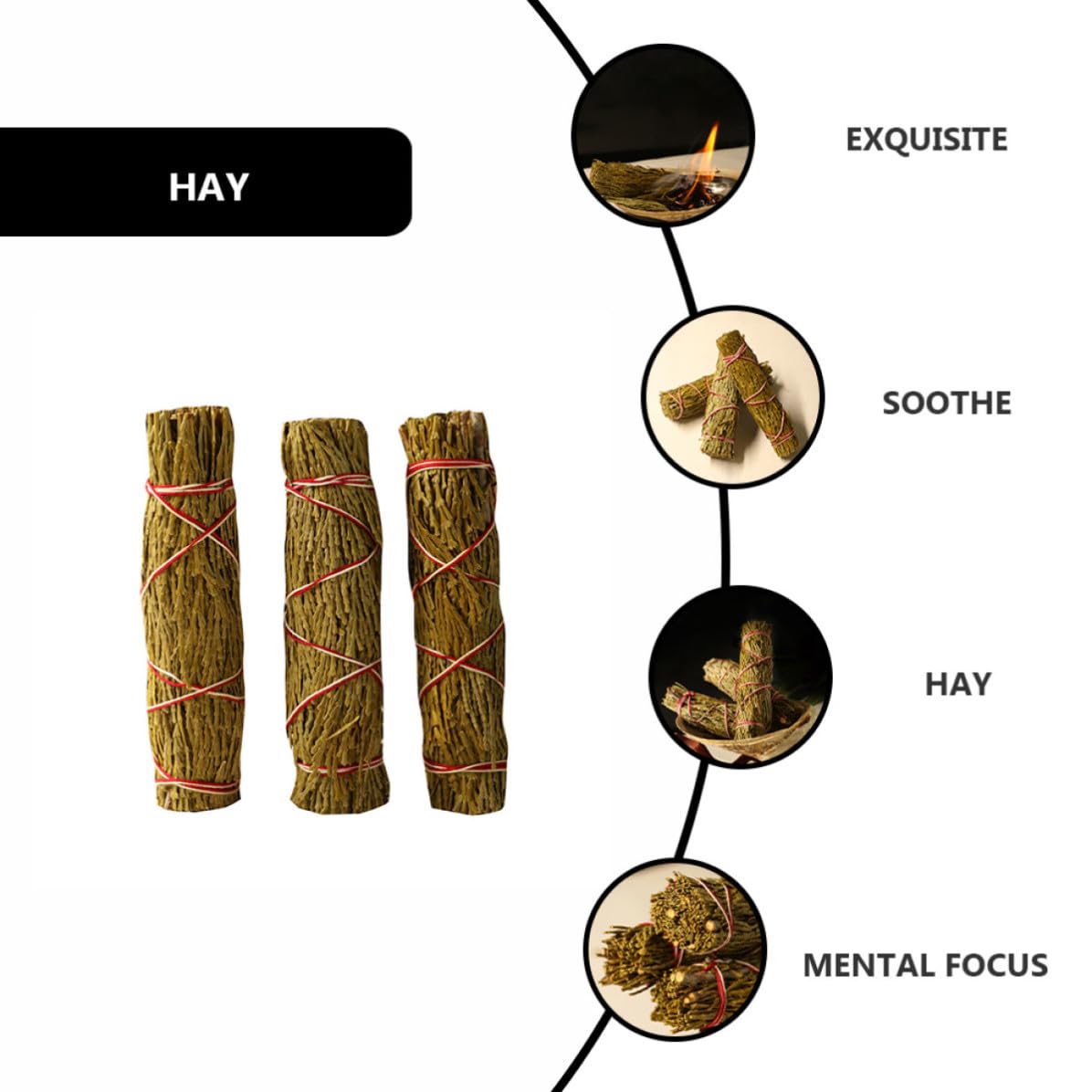 BESPORTBLE 3 Piezas Incienso de Cedro Curado para Meditación y