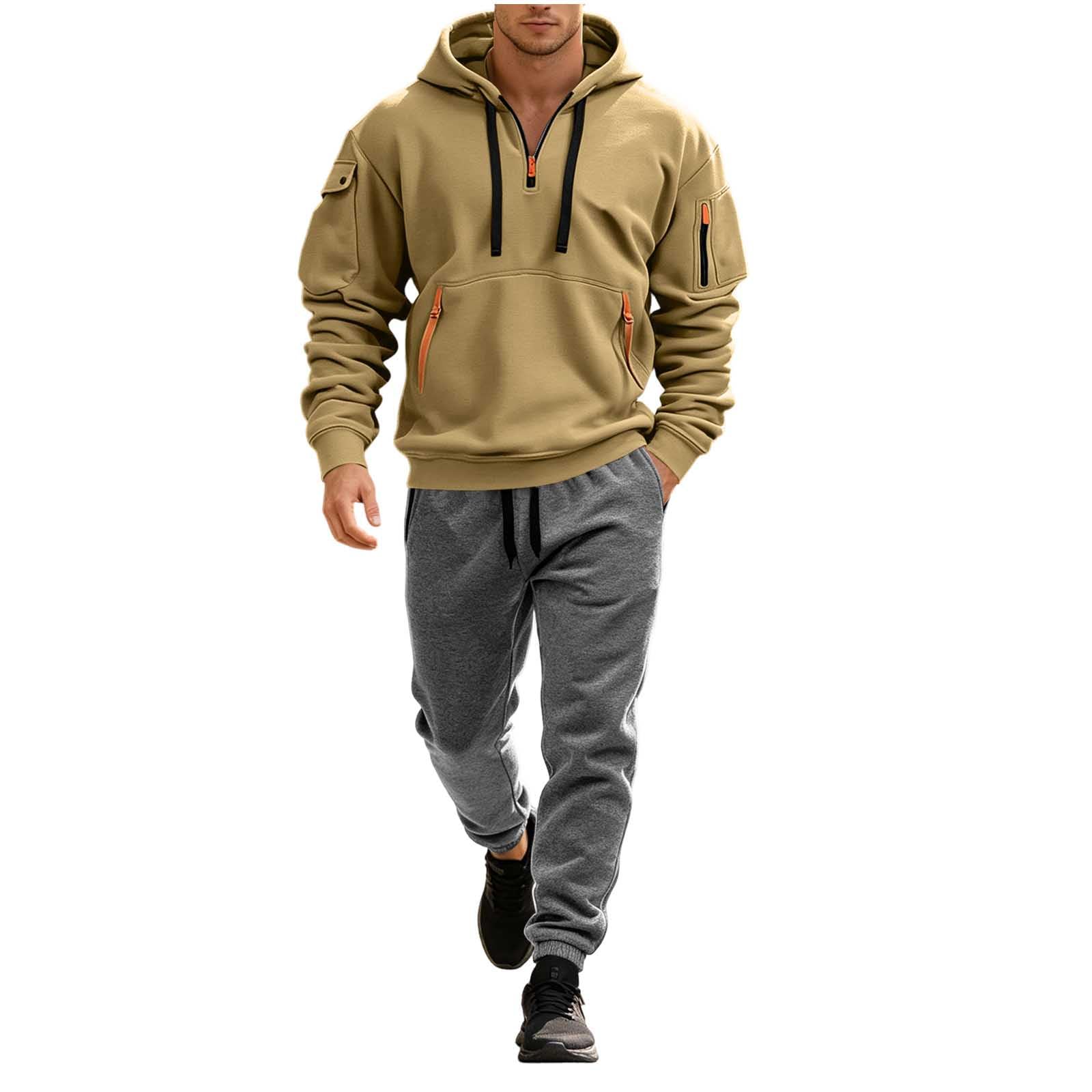 Tuta Uomo Completa Invernale Felpa e Pantaloni Sportivi Set 2 Pezzi Leggero