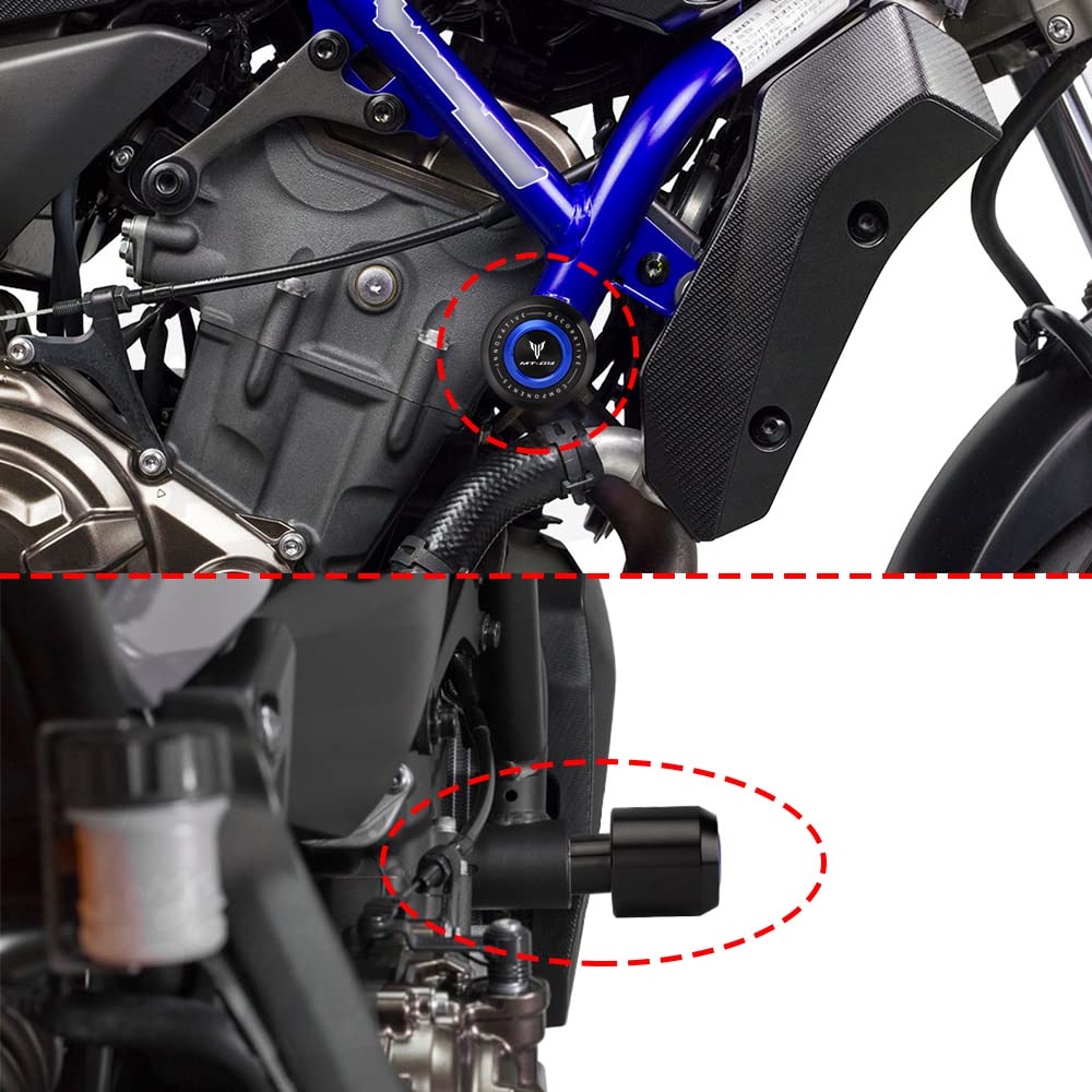 Modeer Compatible avec Ya.maha MT-09 FZ-09 2014-2024 MT09 SP/Tracer Cadre de moto Anti-collision Protection contre les chutes Slider Crash mt 09 tracer fz09 Accessoires (bleu)