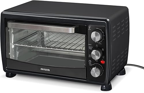 Miniatura 5 de Aiwa Horno tostador de 1400 W, 6 rebanadas con bandeja para hornear, freír al aire, tostadas, cocinar y asar, control de temperatura, perilla de