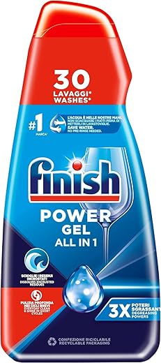 Finish Powergel Liquid Dishwasher Detergent Gel, Multiaction, Degreasing Powers, Fresh, Pack of 30 Washes – 700 g