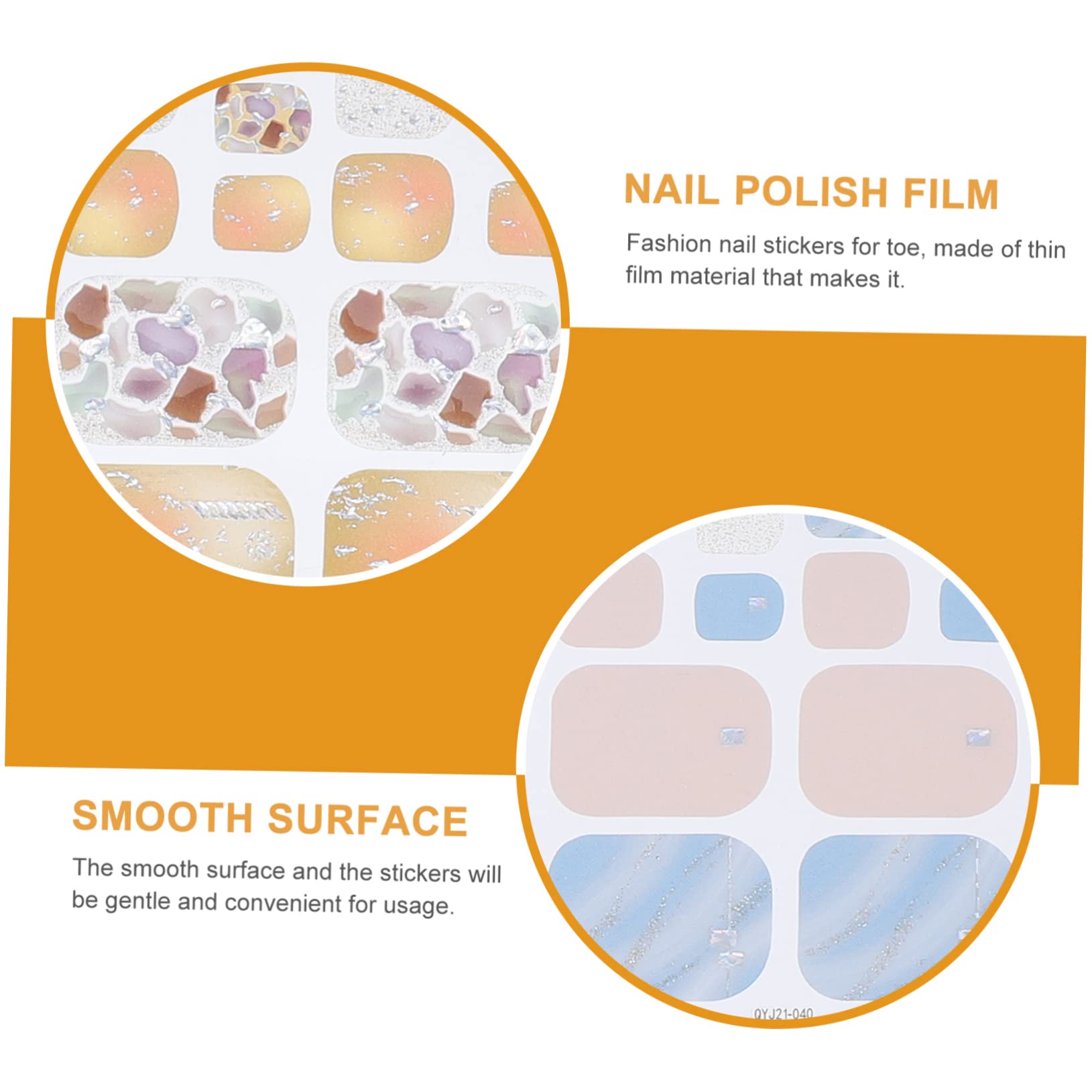 FRCOLOR 40hojas Láminas De Calcomanías Para Uñas De Pies Diseño Elegante Decoración De De Uñas Aplicación Para Manicura