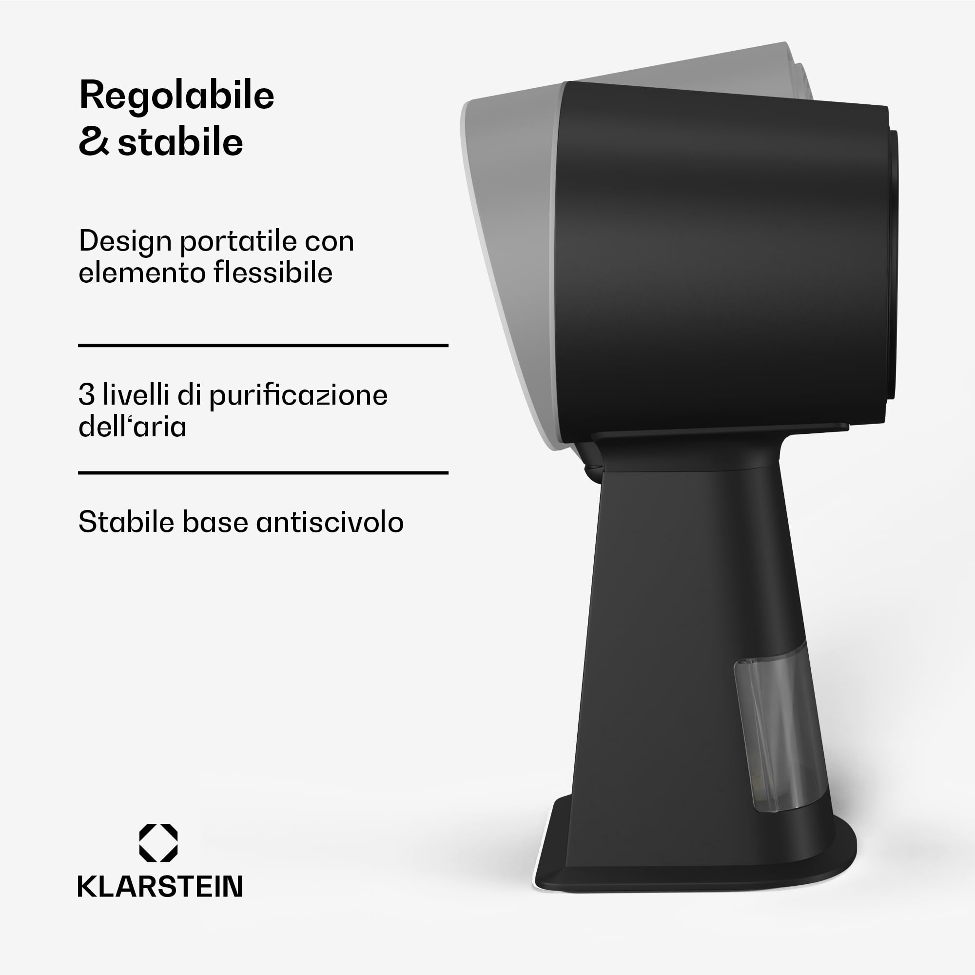 Klarstein - Cappa Aspirante Portatile, Compatta & Potente, 200 m³/ora, Filtro Multistrato, Base Antiscivolo, Ideale per Piccole Cucine & Spazi di Cottura