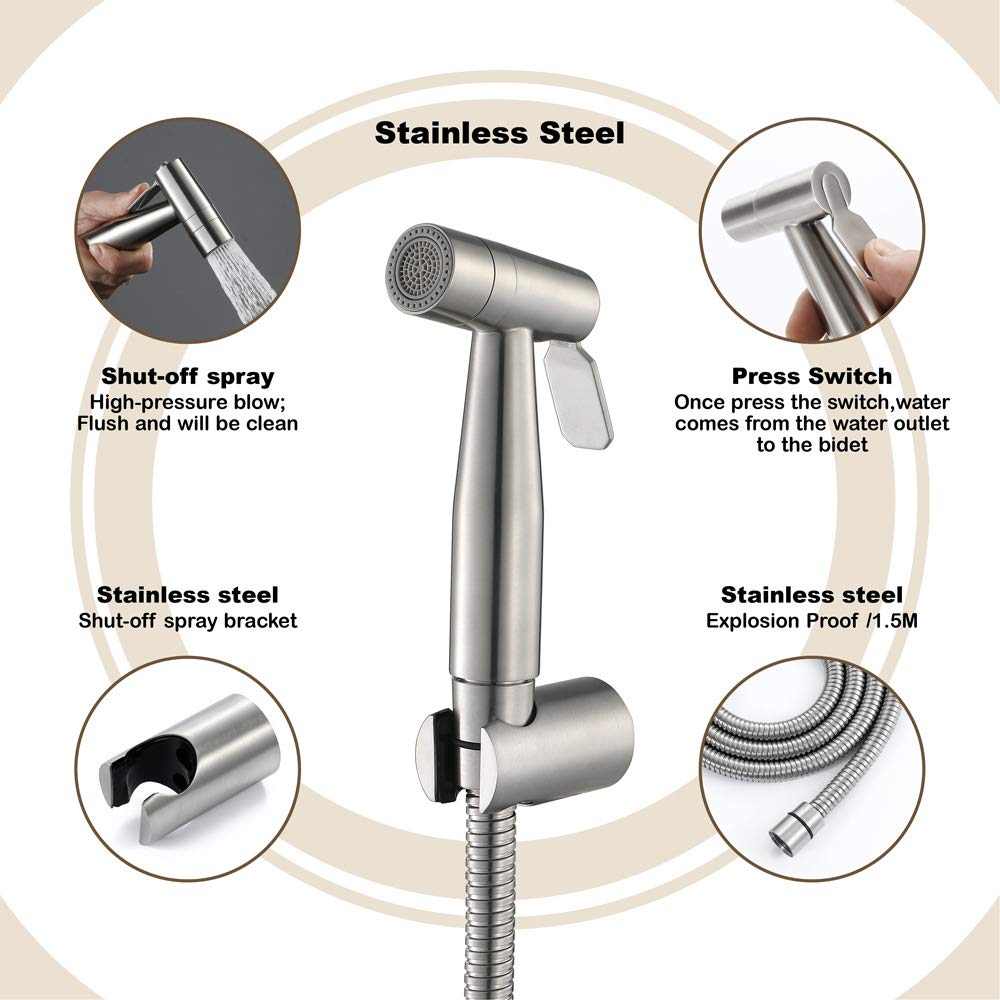 Rubinetti, Set Doccia con doccetta a Due funzioni, Kit doccetta per WC in ABS, doccetta per Rubinetto per Bagno