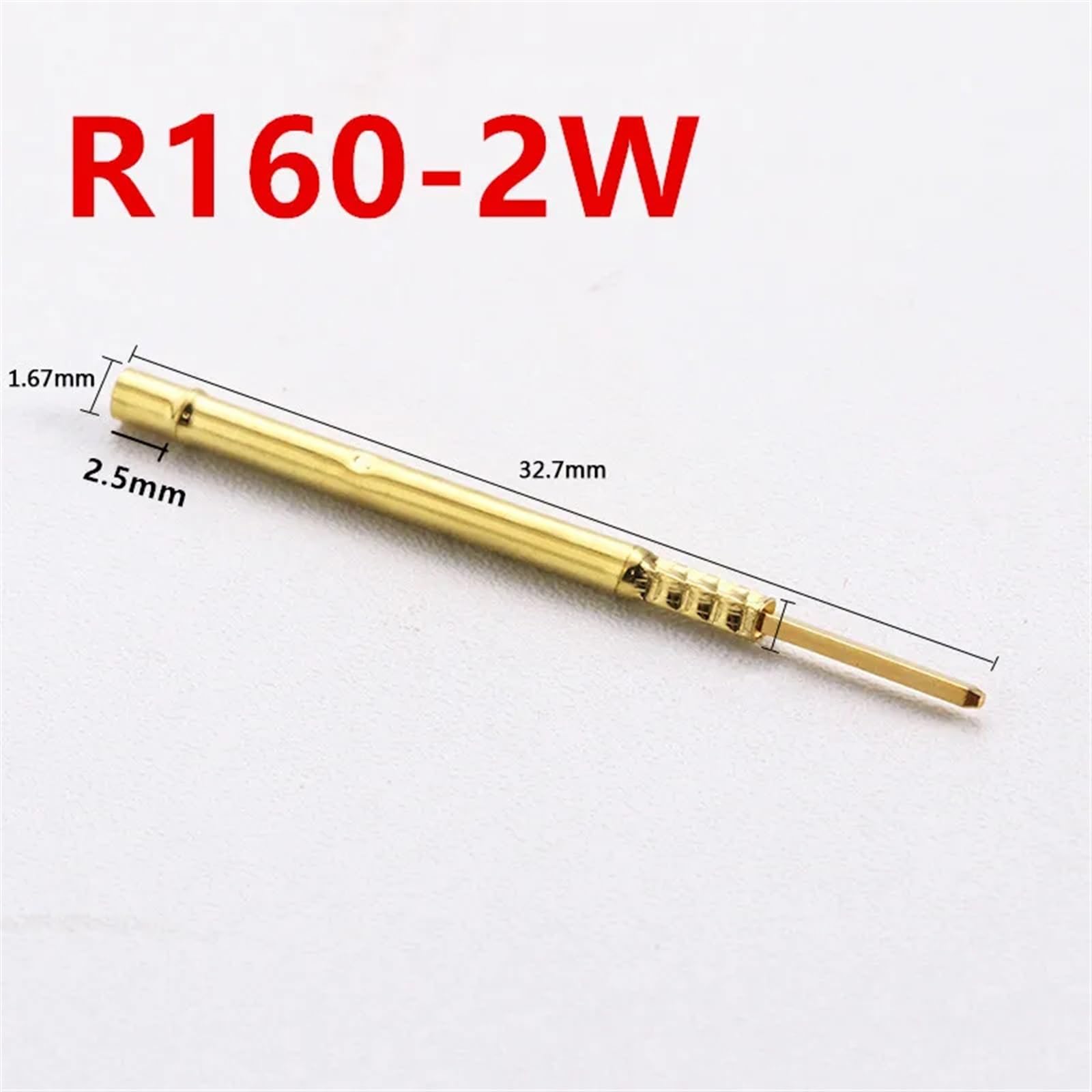 100PCS/Pack R160-2W Spring Test Probe Needle Tube Outer Diameter 1.36mm Total Length 32.7mm Probe Needle Seat