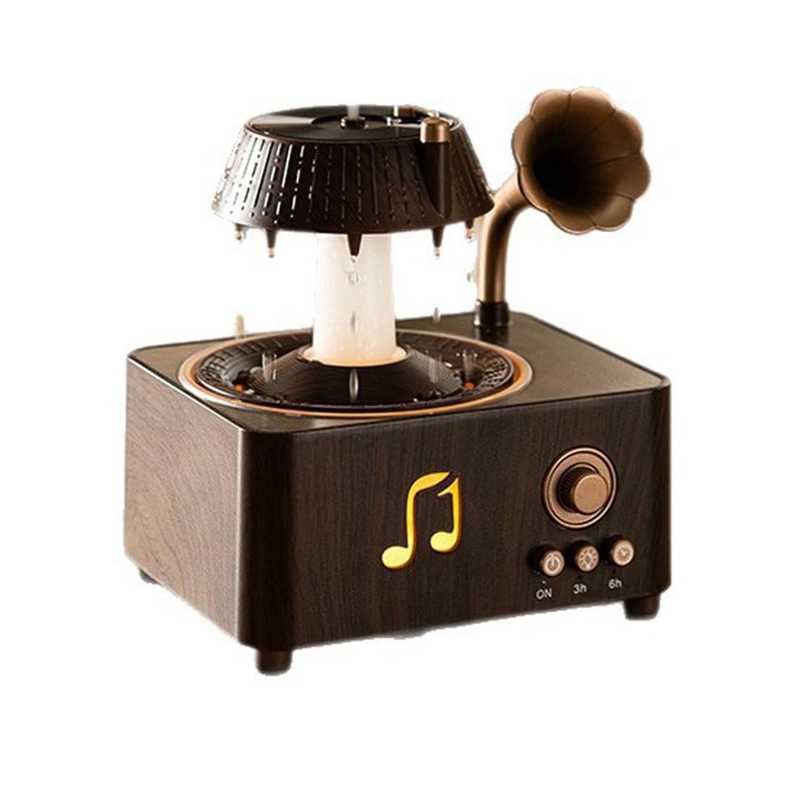 Diffuseur de disques vintage, machine à bruit blanc avec Bluetooth, diffuseur d'huiles essentielles rotatif pour chambre, lumières LED 7 couleurs, grand diffuseur d'humidificateur de 250 ml avec