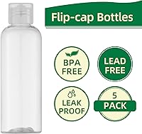 Vista 4 de LISAPACK Botellas de viaje de 3.4 onzas para artículos de tocador, recipientes de plástico de tamaño de viaje para champú acondicionador aprobado