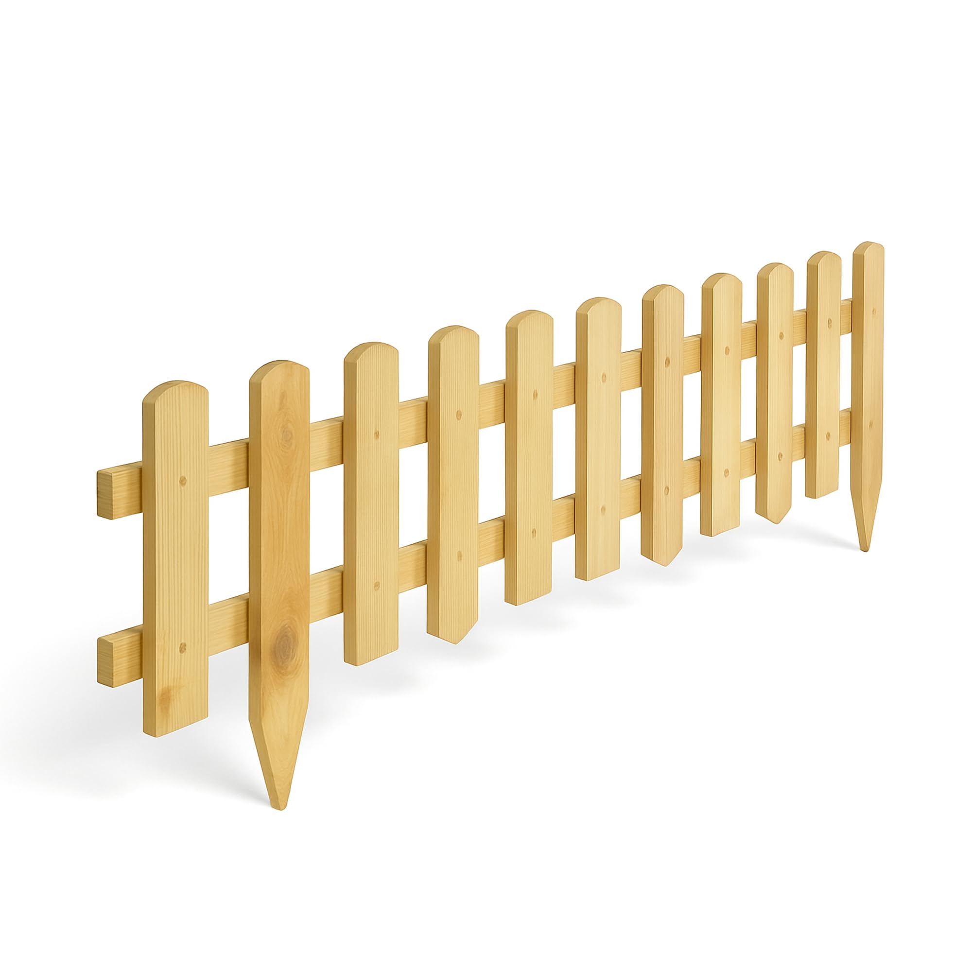 Wooden freestanding Picket Fence Panels, Pressure Treated Pale Picket Fence Panel, Natural Wood Color Decorative Logs for Patio Guest Houses (10)
