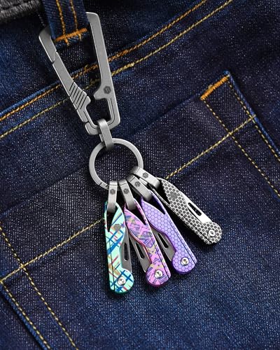 KeyUnity KK05 Mini Titanium Pocket Knife for Everyday Carry- Razor Sharp Folding Blade, Lightweight EDC Tool for Camping, Hiking and Outdoor (Hex Black) - Image 5