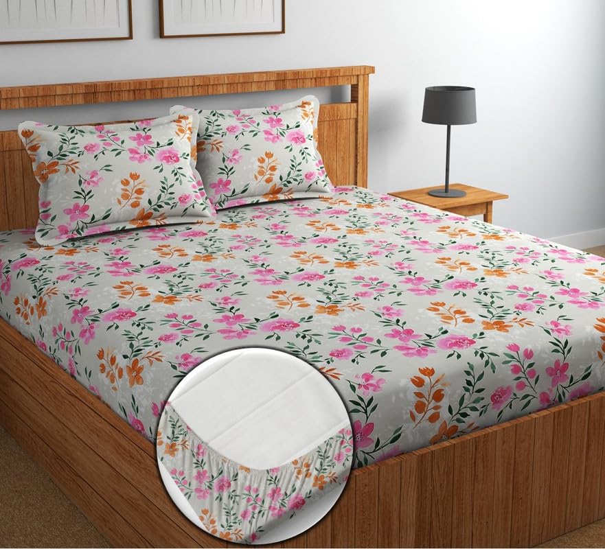 See full amazon price history chart for NEW LEAF Premium Cotton 220Tc Elastic Fitted Bedsheets with 2 Pillow Covers | Double/King Bed with All Around Elastic Supersoft Breathable |Size-78 x72+10 inches | Grey Pink Small Flower NEW LEAF Premium Cotton 220Tc Elastic Fitted Bedsheets with 2 Pillow Covers | Double/King Bed with All Around Elastic Supersoft Breathable |Size-78 x72+10 inches | Grey Pink Small Flower (B0CQLPX788) Amazon Price History, Amazon Price Tracker